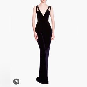 Marchesa Notte Stetch Velvet Column Gown size 8